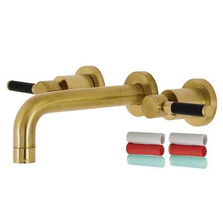Kingston Brass KS8127DKL Kaiser 2-Handle Wall Mount Bathroom Faucet, Brushed Brass KS8127DKL